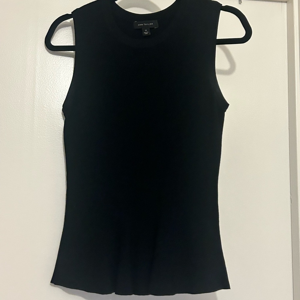 Ann Taylor Black Sleeveless Blouse